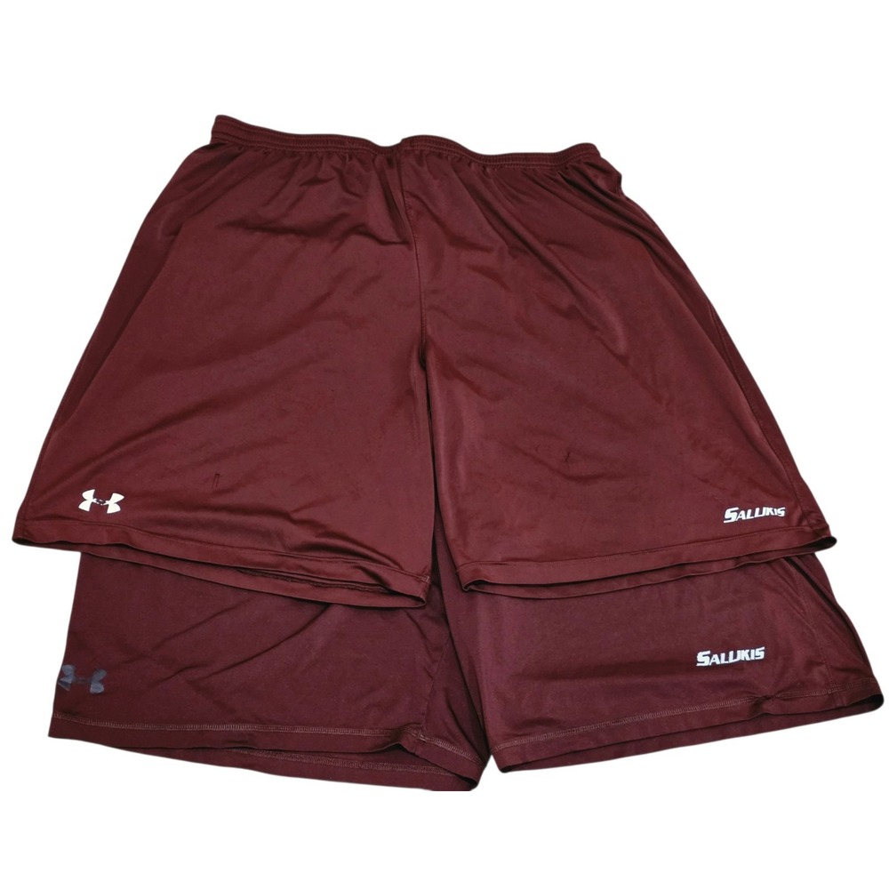 2 Pair Under Armour Southern Illinois Salukis Shorts Mens 3XL Maroon SIU NCAA
